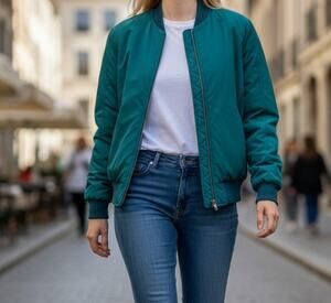 Lifestyles by Mulberry Street Jacket Women's Small Green Insulated Zip Up NEW
